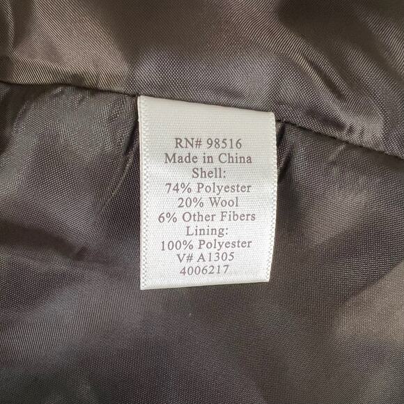 NWT Coldwater Creek Studded Twill Wool Skirt XS / 4 | Brown Embellished Cottage - Picture 9 of 12